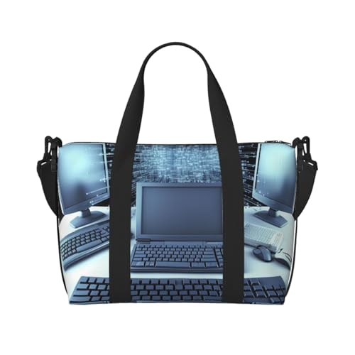 Reisetasche für Herren, Sporttasche, Computer- und Internet-Gepäcktasche mit Schultergurt, große Sporttasche für Damen, Wochenendtasche, Übernachtungstasche, faltbare Tragetasche für Flugzeug von BWLHJKE