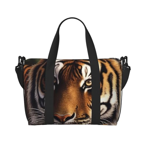 Reisetasche für Herren, Turnbeutel, Bengalischer Tiger, Gepäcktasche mit Schultergurt, große Sporttasche für Damen, Wochenendtasche, Übernachtungstasche, faltbare Tragetasche für Flugzeug Reisetasche für Herren, Turnbeutel, Bengalischer Tiger, Gepäcktasche mit Schultergurt, große Sporttasche für Damen, Wochenendtasche, Übernachtungstasche, faltbare Tragetasche für Flugzeug von BWLHJKE