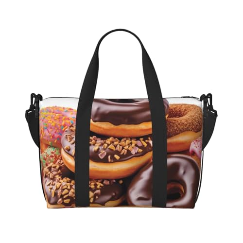 Reisetasche für Herren, Turnbeutel, Donuts, Schokoladenbraun, Gepäcktasche mit Schultergurt, große Sporttasche für Damen, Wochenendtasche, Übernachtungstasche, faltbare Tragetasche für Flugzeug Reisetasche für Herren, Turnbeutel, Donuts, Schokoladenbraun, Gepäcktasche mit Schultergurt, große Sporttasche für Damen, Wochenendtasche, Übernachtungstasche, faltbare Tragetasche für Flugzeug von BWLHJKE