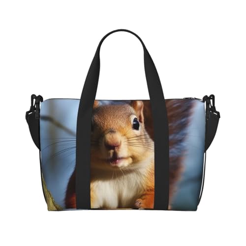 Reisetasche für Herren, Turnbeutel, Eichhörnchen, lustige Tiergepäcktasche mit Schultergurt, große Sporttasche für Damen, Wochenendtasche, Übernachtungstasche, faltbare Tragetasche für Flugzeug Reisetasche für Herren, Turnbeutel, Eichhörnchen, lustige Tiergepäcktasche mit Schultergurt, große Sporttasche für Damen, Wochenendtasche, Übernachtungstasche, faltbare Tragetasche für Flugzeug von BWLHJKE