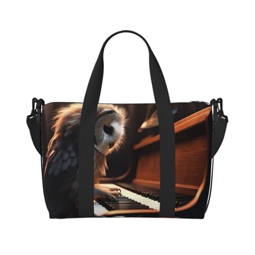 Reisetasche für Herren, Turnbeutel, Eule spielt Klavier, Gepäcktasche mit Schultergurt, große Sporttasche für Damen, Wochenendtasche, Übernachtungstasche, faltbare Tragetasche für Flugzeug Reisetasche für Herren, Turnbeutel, Eule spielt Klavier, Gepäcktasche mit Schultergurt, große Sporttasche für Damen, Wochenendtasche, Übernachtungstasche, faltbare Tragetasche für Flugzeug von BWLHJKE