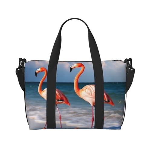 Reisetasche für Herren, Turnbeutel, Flamingo, zum Spazierengehen am Strand, Gepäcktasche mit Schultergurt, große Sporttasche für Damen, Wochenendtasche, Übernachtungstasche, faltbare Tragetasche für Reisetasche für Herren, Turnbeutel, Flamingo, zum Spazierengehen am Strand, Gepäcktasche mit Schultergurt, große Sporttasche für Damen, Wochenendtasche, Übernachtungstasche, faltbare Tragetasche für von BWLHJKE
