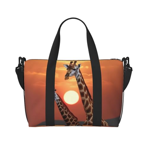 Reisetasche für Herren, Turnbeutel, Giraffe bei Sonnenuntergang, Gepäcktasche mit Schultergurt, große Sporttasche für Damen, Wochenendtasche, Übernachtungstasche, faltbare Tragetasche für Flugzeug Reisetasche für Herren, Turnbeutel, Giraffe bei Sonnenuntergang, Gepäcktasche mit Schultergurt, große Sporttasche für Damen, Wochenendtasche, Übernachtungstasche, faltbare Tragetasche für Flugzeug von BWLHJKE