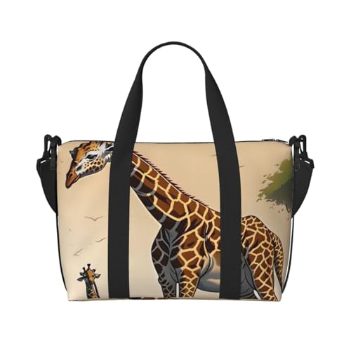 Reisetasche für Herren, Turnbeutel, Giraffen-Gepäcktasche mit Schultergurt, große Sporttasche für Damen, Wochenendtasche, Übernachtungstasche, faltbare Tragetasche für Flugzeug von BWLHJKE