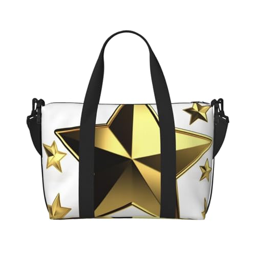 Reisetasche für Herren, Turnbeutel, Goldstern-Gepäcktasche mit Schultergurt, große Sporttasche für Damen, Wochenendtasche, Übernachtungstasche, faltbare Tragetasche für Flugzeug Reisetasche für Herren, Turnbeutel, Goldstern-Gepäcktasche mit Schultergurt, große Sporttasche für Damen, Wochenendtasche, Übernachtungstasche, faltbare Tragetasche für Flugzeug von BWLHJKE