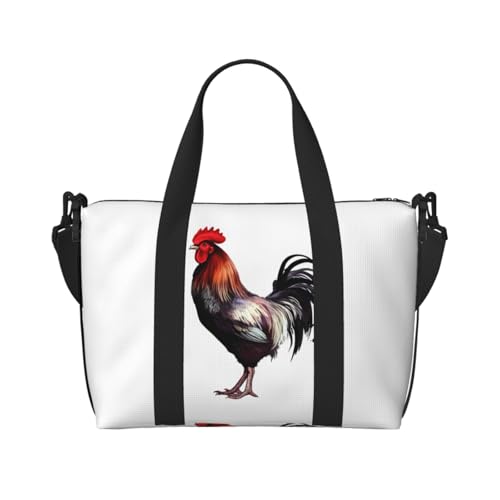 Reisetasche für Herren, Turnbeutel, Hahn Gepäcktasche mit Schultergurt, große Sporttasche für Damen, Wochenendtasche, Übernachtungstasche, faltbare Tragetasche für Flugzeug Reisetasche für Herren, Turnbeutel, Hahn Gepäcktasche mit Schultergurt, große Sporttasche für Damen, Wochenendtasche, Übernachtungstasche, faltbare Tragetasche für Flugzeug von BWLHJKE