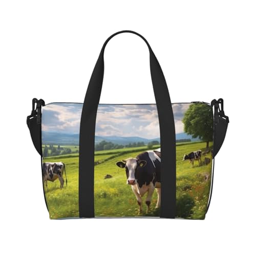 Reisetasche für Herren, Turnbeutel, Kühe, grasende Gepäcktasche mit Schultergurt, große Sporttasche für Damen, Wochenendtasche, Übernachtungstasche, faltbare Tragetasche für Flugzeug Reisetasche für Herren, Turnbeutel, Kühe, grasende Gepäcktasche mit Schultergurt, große Sporttasche für Damen, Wochenendtasche, Übernachtungstasche, faltbare Tragetasche für Flugzeug von BWLHJKE