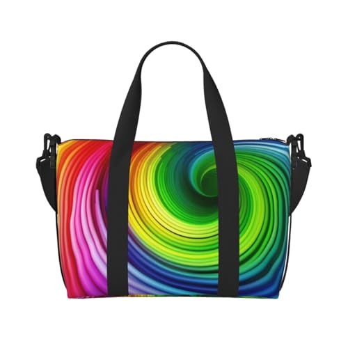 Reisetasche für Herren, Turnbeutel, Regenbogen-Spirale, Gepäcktasche mit Schultergurt, große Sporttasche für Damen, Wochenendtasche, Übernachtungstasche, faltbare Tragetasche für Flugzeug Reisetasche für Herren, Turnbeutel, Regenbogen-Spirale, Gepäcktasche mit Schultergurt, große Sporttasche für Damen, Wochenendtasche, Übernachtungstasche, faltbare Tragetasche für Flugzeug von BWLHJKE