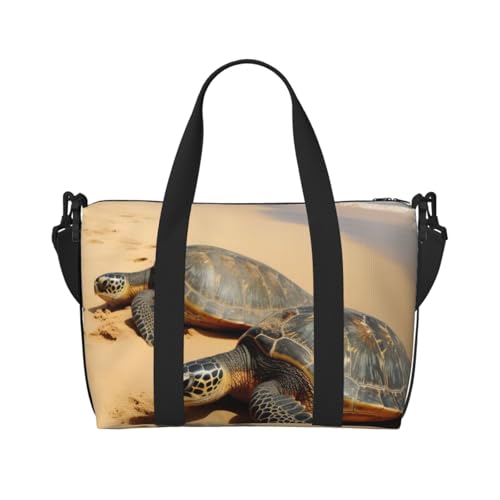 Reisetasche für Herren, Turnbeutel, Schildkröten am Strand, Gepäcktasche mit Schultergurt, große Sporttasche für Damen, Wochenendtasche, Übernachtungstasche, faltbare Tragetasche für Flugzeug Reisetasche für Herren, Turnbeutel, Schildkröten am Strand, Gepäcktasche mit Schultergurt, große Sporttasche für Damen, Wochenendtasche, Übernachtungstasche, faltbare Tragetasche für Flugzeug von BWLHJKE