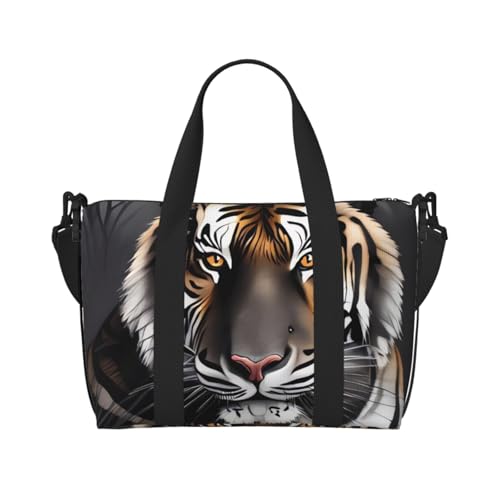Reisetasche für Herren, Turnbeutel, Tiger at Rest Gepäcktasche mit Schultergurt, große Sporttasche für Damen, Wochenendtasche, Übernachtungstasche, faltbare Tragetasche für Flugzeug Reisetasche für Herren, Turnbeutel, Tiger at Rest Gepäcktasche mit Schultergurt, große Sporttasche für Damen, Wochenendtasche, Übernachtungstasche, faltbare Tragetasche für Flugzeug von BWLHJKE