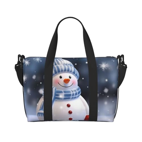 Reisetasche für Herren, Turnbeutel, Weihnachten, Schneemann, Gepäcktasche mit Schultergurt, große Sporttasche für Damen, Wochenendtasche, Übernachtungstasche, faltbare Tragetasche für Flugzeug Reisetasche für Herren, Turnbeutel, Weihnachten, Schneemann, Gepäcktasche mit Schultergurt, große Sporttasche für Damen, Wochenendtasche, Übernachtungstasche, faltbare Tragetasche für Flugzeug von BWLHJKE