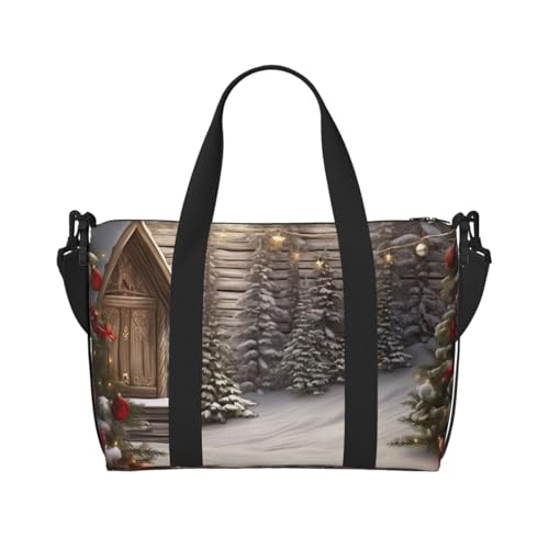 Reisetasche für Herren, Turnbeutel, Weihnachts-Holzgepäcktasche mit Schultergurt, große Sporttasche für Damen, Wochenendtasche, Übernachtungstasche, faltbare Tragetasche für Flugzeug Reisetasche für Herren, Turnbeutel, Weihnachts-Holzgepäcktasche mit Schultergurt, große Sporttasche für Damen, Wochenendtasche, Übernachtungstasche, faltbare Tragetasche für Flugzeug von BWLHJKE