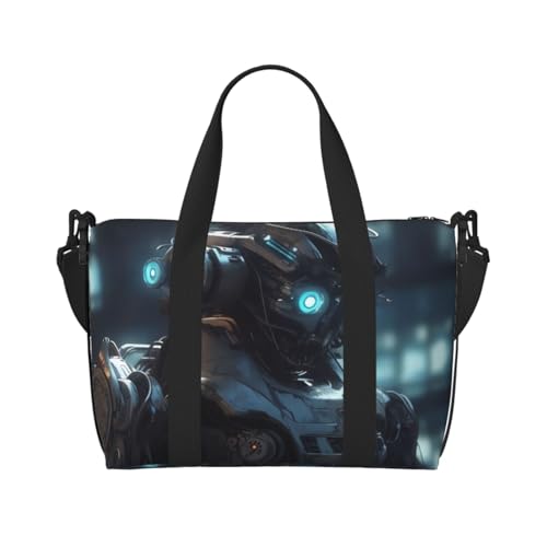Reisetasche für Herren, Turnbeutel, Zukunftsroboter, Gepäcktasche mit Schultergurt, große Sporttasche für Damen, Wochenendtasche, Übernachtungstasche, faltbare Tragetasche für Flugzeug Reisetasche für Herren, Turnbeutel, Zukunftsroboter, Gepäcktasche mit Schultergurt, große Sporttasche für Damen, Wochenendtasche, Übernachtungstasche, faltbare Tragetasche für Flugzeug von BWLHJKE