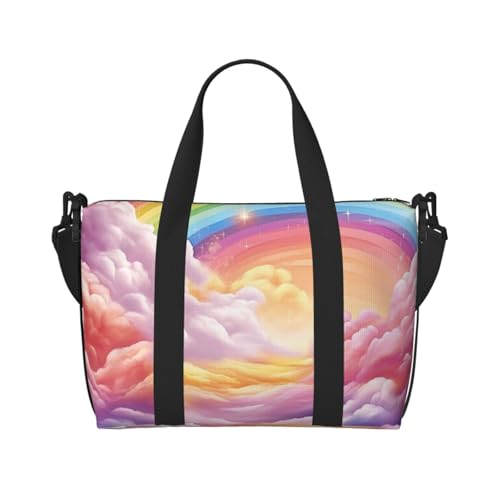 Reisetasche für Herren, Turnbeutel, bunt, Regenbogen-Gepäcktasche mit Schultergurt, große Sporttasche für Damen, Wochenendtasche, Übernachtungstasche, faltbare Tragetasche für Flugzeug Reisetasche für Herren, Turnbeutel, bunt, Regenbogen-Gepäcktasche mit Schultergurt, große Sporttasche für Damen, Wochenendtasche, Übernachtungstasche, faltbare Tragetasche für Flugzeug von BWLHJKE