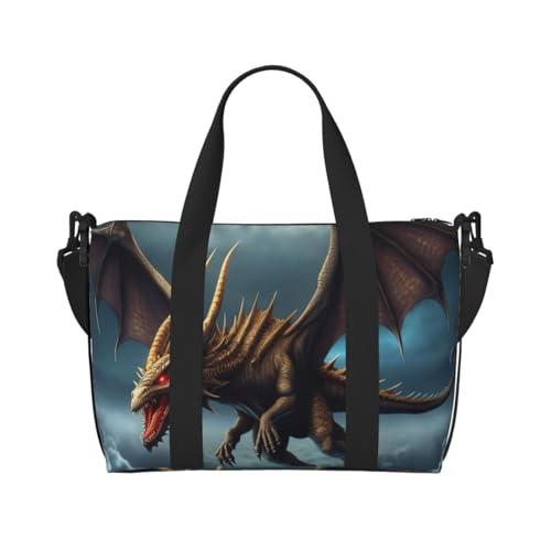 Reisetasche für Herren, Turnbeutel, fliegender Drache, Gepäcktasche mit Schultergurt, große Sporttasche für Damen, Wochenendtasche, Übernachtungstasche, faltbare Tragetasche für Flugzeug Reisetasche für Herren, Turnbeutel, fliegender Drache, Gepäcktasche mit Schultergurt, große Sporttasche für Damen, Wochenendtasche, Übernachtungstasche, faltbare Tragetasche für Flugzeug von BWLHJKE