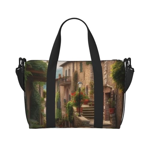 Reisetasche für Herren, Turnbeutel, italienische toskanische Gepäcktasche mit Schultergurt, große Sporttasche für Damen, Wochenendtasche, Übernachtungstasche, faltbare Tragetasche für Flugzeug Reisetasche für Herren, Turnbeutel, italienische toskanische Gepäcktasche mit Schultergurt, große Sporttasche für Damen, Wochenendtasche, Übernachtungstasche, faltbare Tragetasche für Flugzeug von BWLHJKE