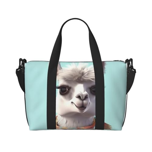 Reisetasche für Herren, Turnbeutel, lustige Cartoon-Llama-Gepäcktasche mit Schultergurt, große Sporttasche für Damen, Wochenendtasche, Übernachtungstasche, faltbare Tragetasche für Flugzeug Reisetasche für Herren, Turnbeutel, lustige Cartoon-Llama-Gepäcktasche mit Schultergurt, große Sporttasche für Damen, Wochenendtasche, Übernachtungstasche, faltbare Tragetasche für Flugzeug von BWLHJKE