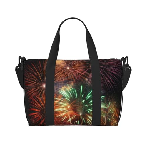 Reisetasche für Herren, Turnbeutel, tolles Feuerwerk, Gepäcktasche mit Schultergurt, große Sporttasche für Damen, Wochenendtasche, Übernachtungstasche, faltbare Tragetasche für Flugzeug Reisetasche für Herren, Turnbeutel, tolles Feuerwerk, Gepäcktasche mit Schultergurt, große Sporttasche für Damen, Wochenendtasche, Übernachtungstasche, faltbare Tragetasche für Flugzeug von BWLHJKE