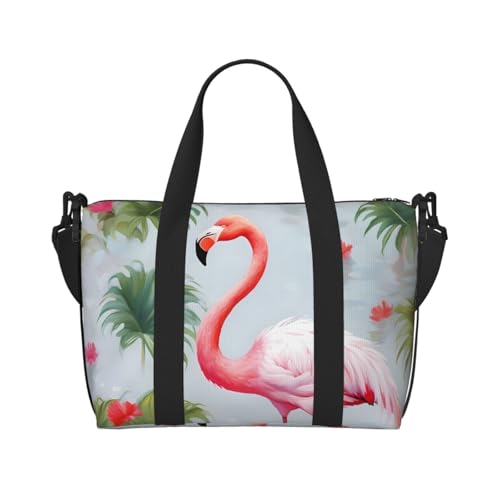 Reisetasche für Herren, Turnbeutel, weißer Flamingo, Gepäcktasche mit Schultergurt, große Sporttasche für Damen, Wochenendtasche, Übernachtungstasche, faltbare Tragetasche für Flugzeug Reisetasche für Herren, Turnbeutel, weißer Flamingo, Gepäcktasche mit Schultergurt, große Sporttasche für Damen, Wochenendtasche, Übernachtungstasche, faltbare Tragetasche für Flugzeug von BWLHJKE