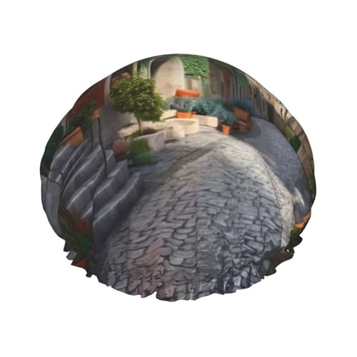 Street of Italy Duschhaube für Damen und Herren, große wiederverwendbare Duschhaube, doppellagig, wasserdicht, Badekappen, elastisches Band, Haarmütze für alle Frisuren, reisefreundlich Street of Italy Duschhaube für Damen und Herren, große wiederverwendbare Duschhaube, doppellagig, wasserdicht, Badekappen, elastisches Band, Haarmütze für alle Frisuren, reisefreundlich von BWLHJKE