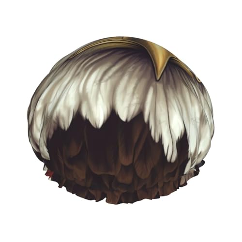 Weißkopfseeadler Duschhaube für Damen und Herren, groß, wiederverwendbar, doppellagig, wasserdicht, Badekappen, elastisches Band, Haarmütze für alle Frisuren, reisefreundlich von BWLHJKE