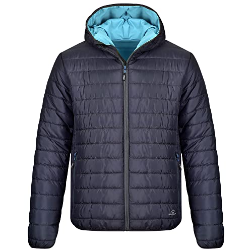 BWOLF APOLLO Steppjacke Herren Steppjacke Damen Wasserdichte Outdoor Jacken für Männer Damen Steppjacke Winddichte Steppjacke Warme mit Kapuze (M, Blau/Hellblau) von BWOLF