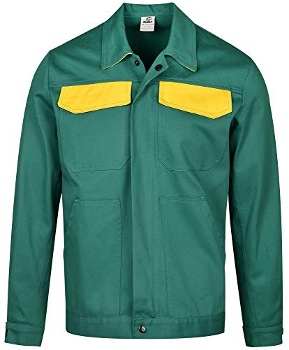 BWOLF ARES 100% Baumwolle Arbeitsjacke Männer Arbeitsjacke Herren Arbeitsjacke Bundjacke (Grün, 2XL) von BWOLF