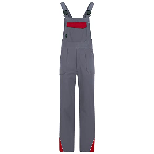 BWOLF ARES 100% Baumwolle Latzhose Herren Arbeitshose Schutz-Latzhose Arbeits-Latzhose (Grau, M) von BWOLF