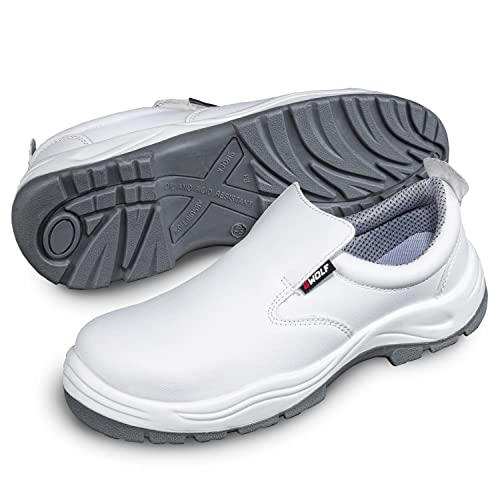 BWOLF ASTRAL S2 SRC Arbeitsschuhe Herren und Damen Kochschuhe Herren/Damen wasserdicht, ölbeständig, rutschhemmend mit atmungsaktiven Einlegesohlen (Numeric_43) von BWOLF