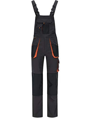 BWOLF ATLAS Latzhose Herren Arbeitshose Schutz-Latzhose Classic mit Multifunktionalen Taschen Grau/Orange (2XL) von BWOLF