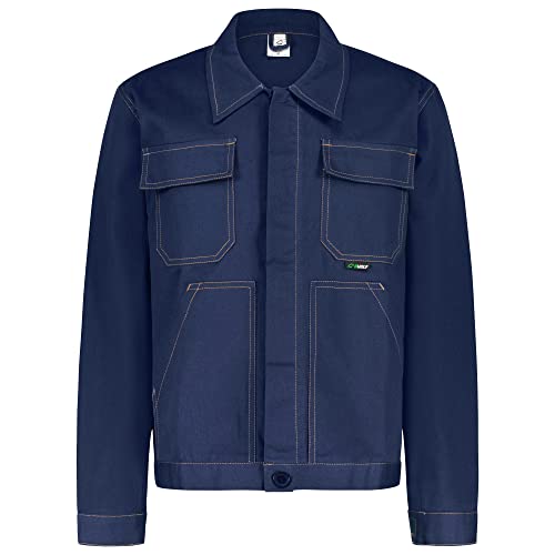 BWOLF ANAX 100% Baumwolle Arbeitsjacke Männer Arbeitsjacke Herren Arbeitsjacke Bundjacke Baumwolle (L, Hydronblau) von BWOLF