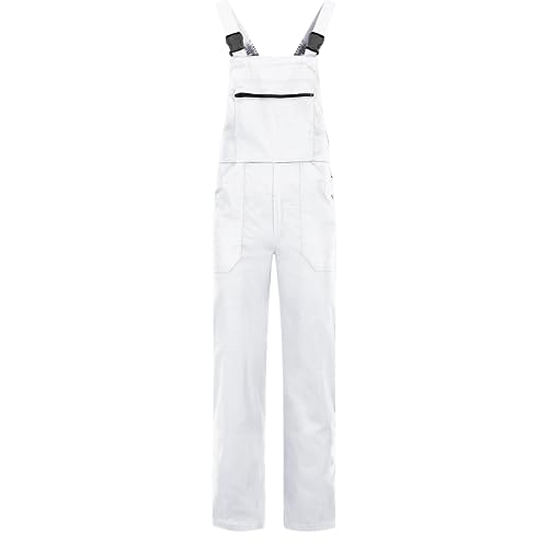 BWOLF Anax Baumwolle Latzhose Herren Arbeitshose Schutz-Latzhose Arbeits-Latzhose (Weiss, L) von BWOLF