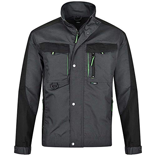 BWOLF Brave Arbeitsjacke Männer Arbeitsjacke Herren Multifunktionale Arbeitsjacke Bundjacke – Multitaschen + Multi Taschen + Ärmel mit 600D Polyester verstärkt (Grau, L) von BWOLF