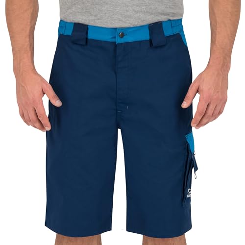 BWOLF Brave Arbeitshosen Männer Kurz Kurze Arbeitshosen Herren Multifunktionalenn Taschen Arbeitshose Kurz Herren, Verstärkt mit 600D Polyester (L, Blau) von BWOLF