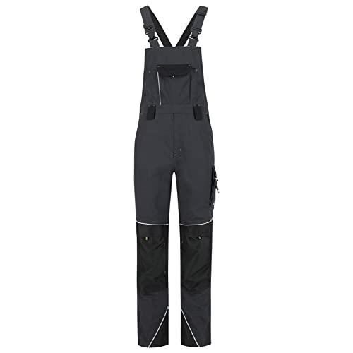 BWOLF Brave Latzhose Herren Arbeitshose Schutz-Latzhose mit Kniepolster-Taschen verstärkt mit 600D Polyester (Grau, L) von BWOLF