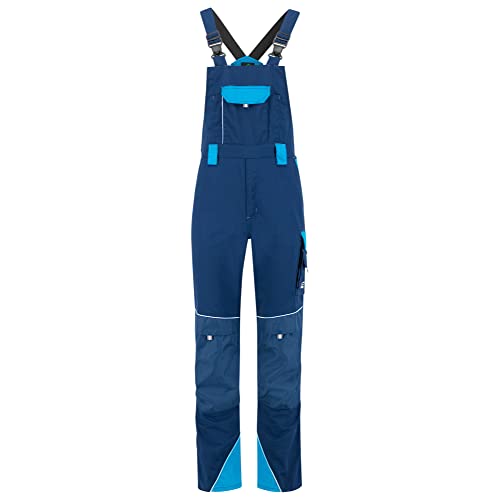 BWOLF Brave Latzhose Herren Arbeitshose Schutz-Latzhose mit Kniepolster-Taschen verstärkt mit 600D Polyester (Blau, 3XL) von BWOLF