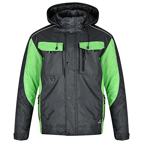 BWOLF BRAVER Arbeitsjacke Herren Winter Herren Winter Winddichte Winterjacke Arbeitsjacke Warme mit Kapuze Outdoor Jacken für Männer (Grau, 2XL) von BWOLF