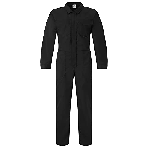 BWOLF Bravo Arbeitsoverall Herren Overall Herren Arbeitsoveralls Herren Arbeitskleidung mit Reißverschluss und 6 Taschen (Schwarz, 2XL) von BWOLF