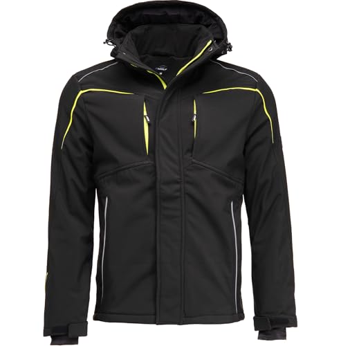BWOLF CLIFF Gefütterte Softshelljacke Herren Wasserdicht Outdoor Jacken für Männer Arbeitsjacke Herren Winterjacke Arbeitsjacke Winddicht (DE/NL/SE/PL, Alphanumerisch, M, Regular, Regular, Schwarz) von BWOLF