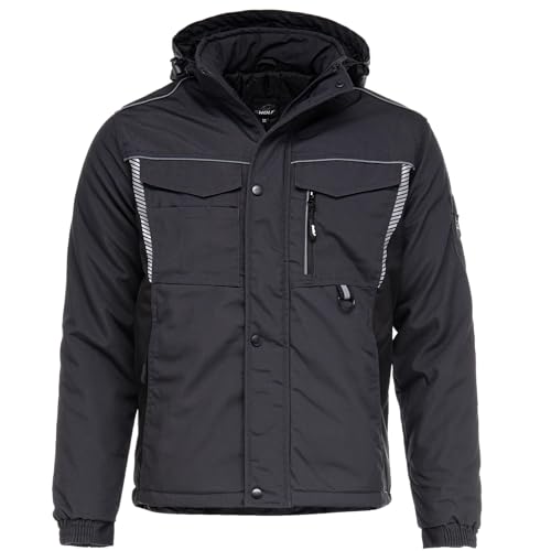 BWOLF DRIFT ICE Arbeitsjacke Herren Winter Arbeitsjacke Herren Wasserdicht Reflektierende Jacke Herren (DE/NL/SE/PL, Alphanumerisch, S, Regular, Regular, Grau/Schwarz) von BWOLF