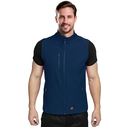 BWOLF GRIN Softshell Weste Herren Outdoor Softshellwesten Weste Softshell Herren (DE/NL/SE/PL, Alphanumerisch, 4XL, Regular, Regular, Blau) von BWOLF