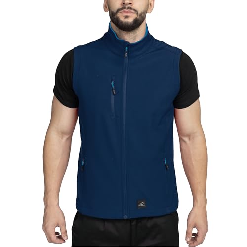 BWOLF GRIN Softshell Weste Herren Outdoor Softshellwesten für Herren Arbeit Weste Softshell Herren Gefütterte (DE/NL/SE/PL, Alphanumerisch, S, Regular, Regular, Schwarz) von BWOLF