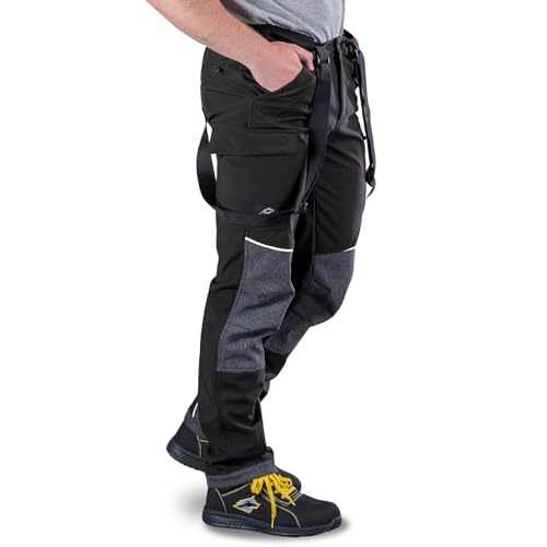 BWOLF Kick Thermohose Arbeitshose Herren Softshellhose Herren Wanderhose Outdoorhose Herren Winter Gefüttert Winddicht Wasserdicht (DE/NL/SE/PL, Alphanumerisch, XXL, Regular, Regular, Schwarz) von BWOLF