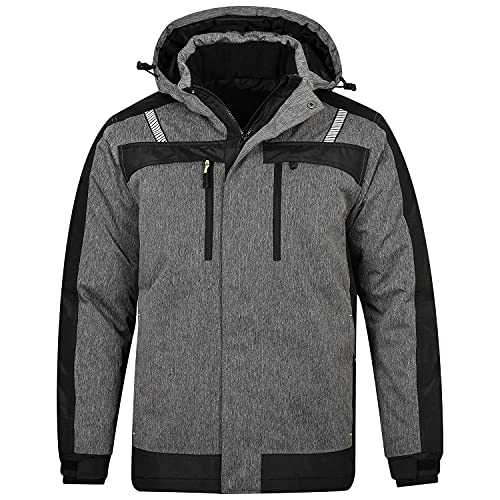 BWOLF OLYMPIA Arbeitsjacke Herren Winter Herren Winter Wasserdichte Winddichte Winterjacke Arbeitsjacke Warme (Grau, 3XL) von BWOLF