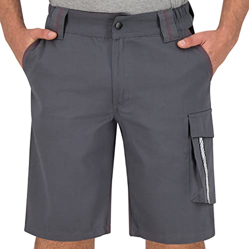 BWOLF Raptor Arbeitshorts Männer Arbeitshorts Herren 100% Baumwolle mit Multifunktionalenn Taschen (3XL, Grau) von BWOLF