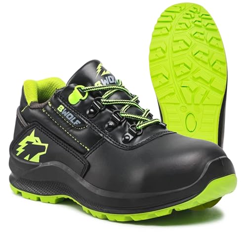 BWOLF SPYKE Arbeitsschuhe Herren S3 Sicherheitsschuhe Herren S3 wasserdicht, ölbeständig, rutschhemmend mit 4x4 Grip Technologie mit ergonomischer Wechselsohle (mit Stahlkappe, Numeric_41) von BWOLF