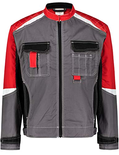 BWOLF Techno Arbeitsjacke Männer Arbeitsjacke Herren/Damen mit Reflektierenden Elementen in Grau/Rot/Schwarz (S) von BWOLF