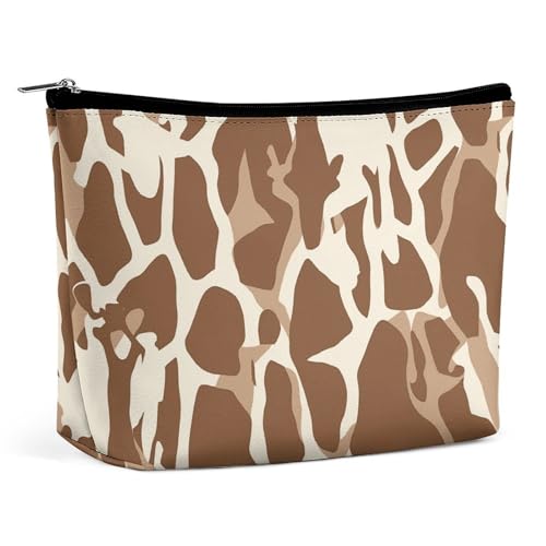 Reise-Make-up-Tasche, große Kapazität, Kosmetiktasche für Damen, wasserdicht, tragbar, Aufbewahrungstasche, Musiknoten bedruckt, Kulturbeutel, Giraffenmuster, Einheitsgröße von BWQMNT