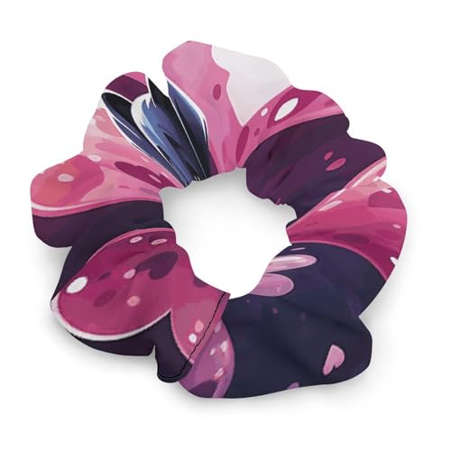 Haargummis aus weichem Polyester, keine Beschädigung, schwarzer Hund und bunte Herzen, Haargummi für Damen und Herren, tolles Geschenk für den Urlaub von BWQSKL