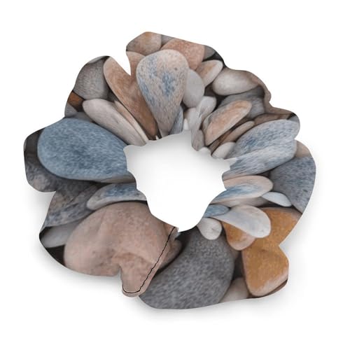 Weiche Polyester-Haargummis für den Strand, farbige Kieselsteine, Haargummi für Damen und Herren, tolles Geschenk für den Urlaub von BWQSKL